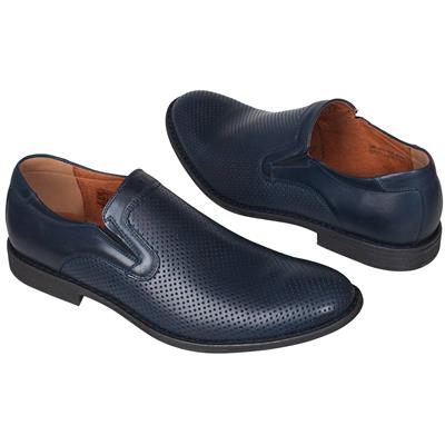 Модные мужские туфли синего цвета с перфорацией C-7474-0839-M1S02 granat