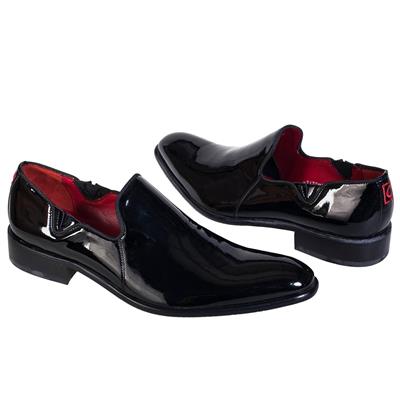 Лаковые мужские туфли черного цвета из натуральной кожи C-3178_5/09 п/ботинки