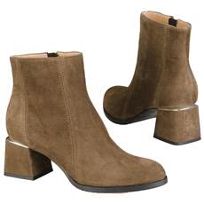 Модные женские ботильоны коричневого цвета замшевые на каблуке 5.5 см MC-2805/970/056 WEL36 PODSZ