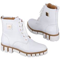 Модные женские осенние ботинки белого цвета с белой толстой подошвой 4 см MC-2741/JUL/MAR BIANCO PODSZ