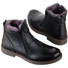 Зимние коричневые мужские ботинки из натуральной кожи на меху B-1488-К-11-2