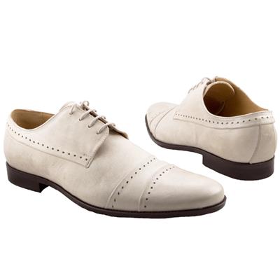 Белые мужские туфли из натуральной кожи RS-2764-8.262