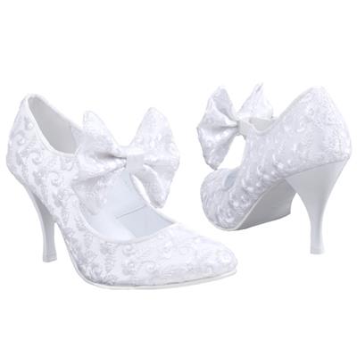 Кружевные свадебные туфли белого цвета Lami-432p white