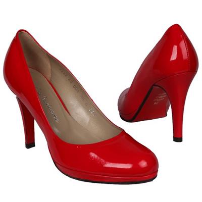 Модные лаковые красные туфли на невысокой платформе Lmn-527/21 red