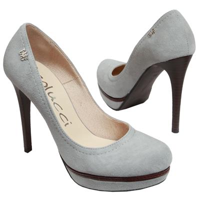 Стильные женские туфли серого цвета из замшевой кожи MB-201-YW21 szary-welur