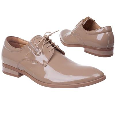 Модные мужские лаковые туфли бежевого цвета Lac-X-3386-8/401