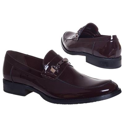 Стильные мужские лаковые туфли коричневого цвета Lac-XW-3524-13/400-401