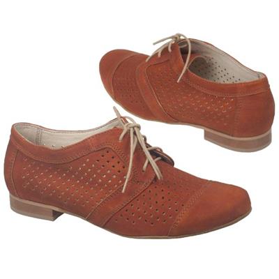 Рыжие женские ботинки мягкие и удобные на шнурках Le-3838-2254