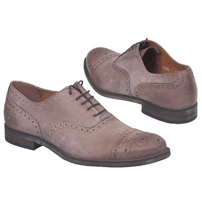 Стильные мужские туфли бежевого цвета со шнурками Lac-XQE-3580_S2/65A