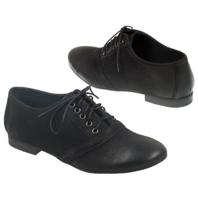 Кожаные женские ботинки черного цвета Pal-9862-M63 czarne