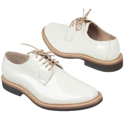 Шикарные мужские лаковые туфли белого цвета Lac-XW-3131-8/339
