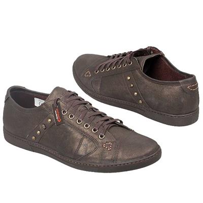 Стильные коричневые кожаные мужские кроссовки C-D-624S/02