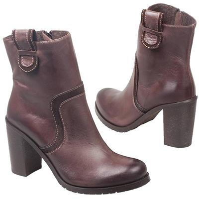 Модные коричневые женские полусапоги на каблуке SF-26502-02-С71