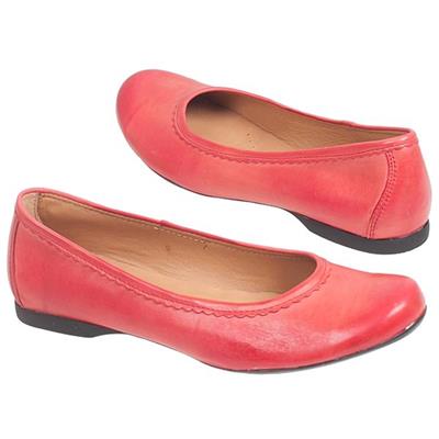 Модные женские кожаные красные балетки Le-3916-1-5014