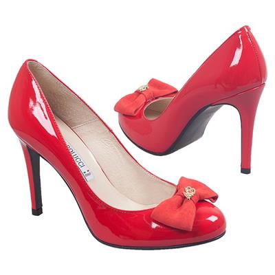 Шикарные женские красные лаковые туфли на высокой шпильке MB-4801-YR04 red fluo-lakier