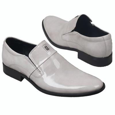 Модные серые лаковые мужские туфли без шнурков Kw-4182/L-166-176-181