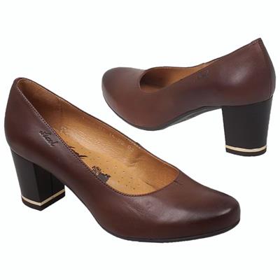 Модные женские кожаные ортопедические туфли коричневого цвета Ax-1322  GOFAR 9