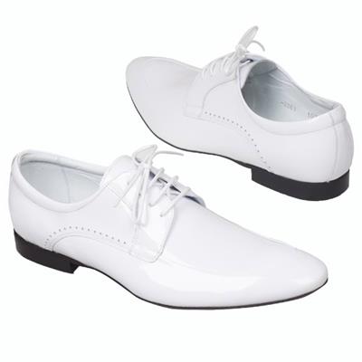 Стильные мужские белые лаковые туфли Lac-X-3863-S5-307