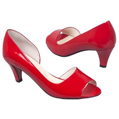 Открытые красные лаковые женские туфли Lami-734/21 red