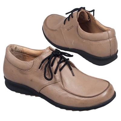 Удобные женские кожаные бежевые ботинки на шнурках Le-3825-1-26E3