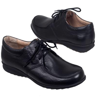 Удобные женские кожаные черные ботинки на шнурках Le-3825-1-1036