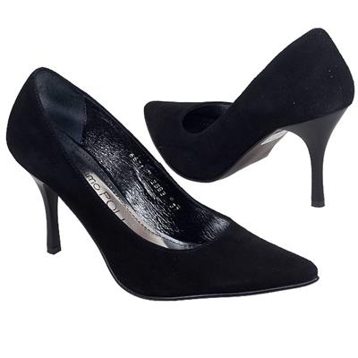 Шикарные черные замшевые туфли на высокой шпильке MP-2D-1-00-2883