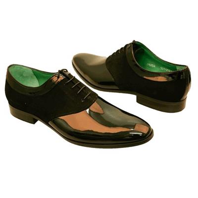 Шикарные мужские черные туфли на шнурках Lac-XW-4254-S16/09-89