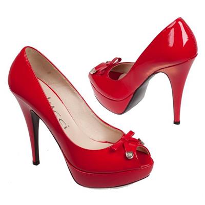 Шикарные лаковые туфли красного цвета на высоком каблуке MB-0166-YR04