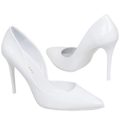 Свадебные туфли из натуральной кожи на высоком каблуке Lami-33/58 white