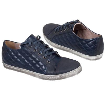 Модные синие кожаные кроссовки DAOD-0894-ZD04-00S00