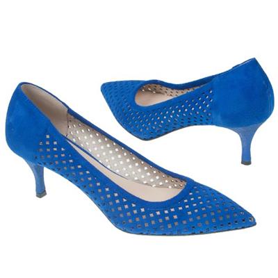 Летние синие замшевые туфли на шпильке Lami-107/75 blue