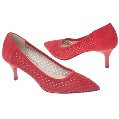 Летние красные замшевые туфли на шпильке Lami-107/90 red