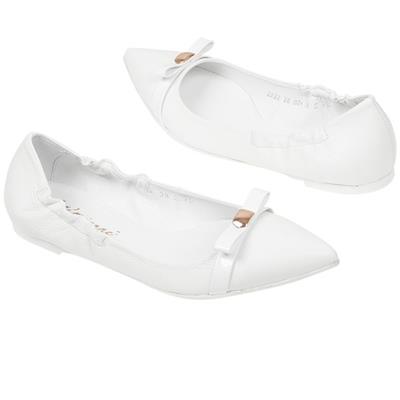 Шикарные женские кожаные балетки Lami-76b/54 white