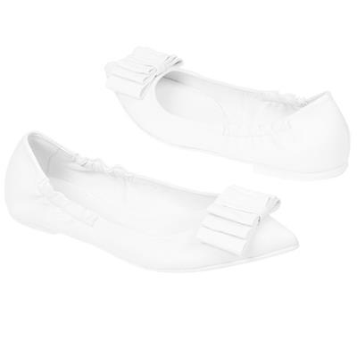 Шикарные женские кожаные балетки белого цвета Lami-76/54 white