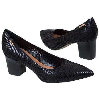 Красивые женские кожаные туфли черного цвета MC-7112/204/205 fendy nero