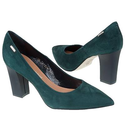 Женские замшевые туфли зеленого цвета MC-7115-154-154-ZIELONY WELUR