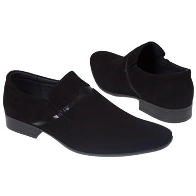 Модные замшевые мужские туфли черного цвета Kw-C-4271/K-168-163-184/030