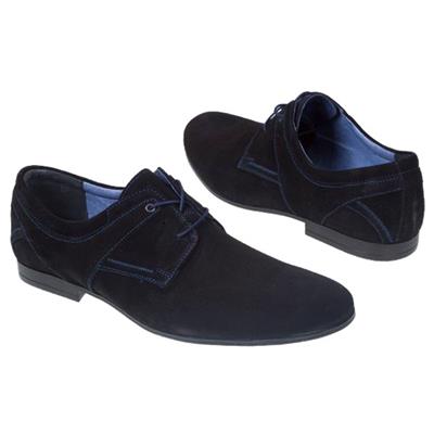 Шикарные мужские замшевые туфли черного цвета Kw-4522-193-316-108