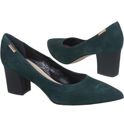 Замшевые туфли зеленого цвета MC-7112/204/205/ZIELONY WELUR