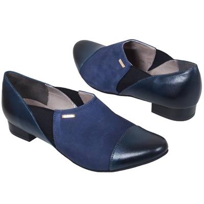 Замшевые женские ботинки синего цвета без шнурков Bal-597600-132 ferro1247/p+sam gran