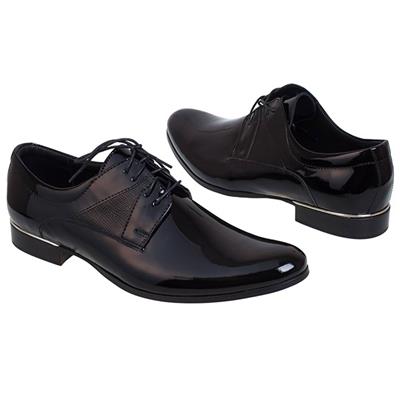 Модные лаковые черные мужские туфли Kw-4298/P4-180-184A-030