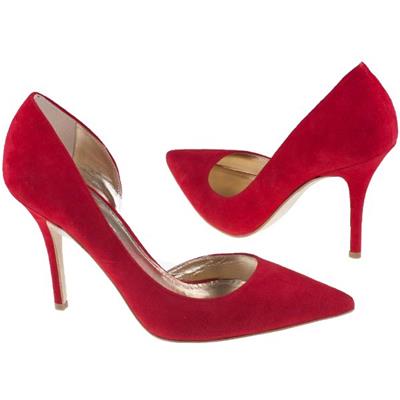 Шикарные замшевые красные туфли на высоком каблуке 10 см Lamo-D00798/3504 red chamois