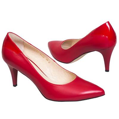 Модные ярко красные туфли An-4422 czerwony sk