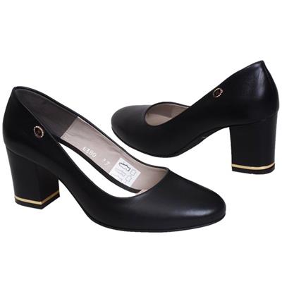 Модные женские туфли из натуральной кожи черного цвета Bal-638000-020