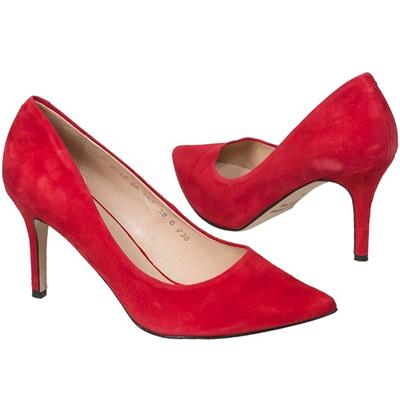 Красивые красные замшевые туфли Lami-236/90 czerwony