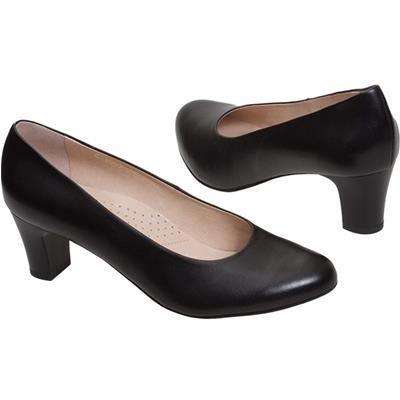 Черные женские туфли на низком каблуке Ani-3557 czarny