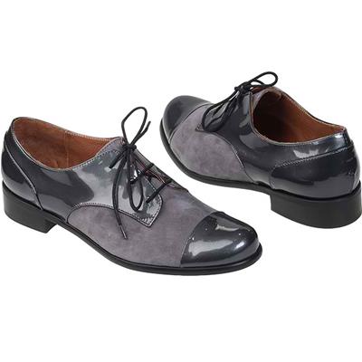 Серые женские туфли с лаковыми мысами SF-68210-03-E70/E37