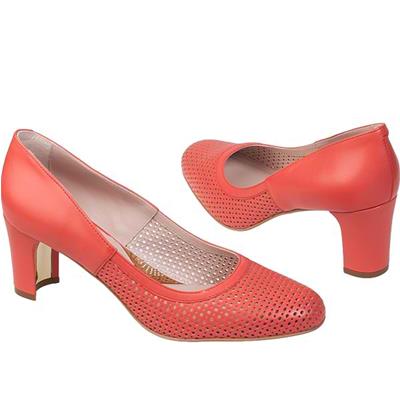 Коралловые женские туфли на устойчивом каблуке 6.5 см SF-82807-01-D98/000