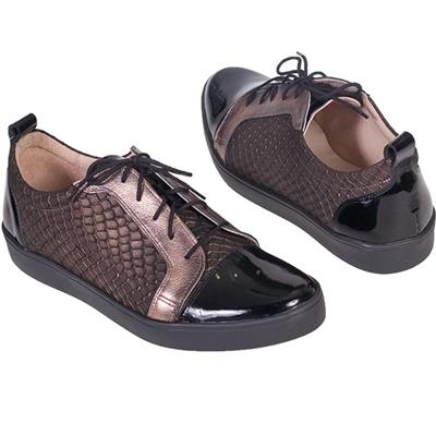 Модные женские золотисто -черные кеды на шнурках SE-1635 viperone 3D+gold