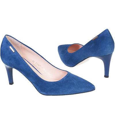 Роскошные синие замшевые туфли на шпильке 7 см MC-7167/914/107 wel 150